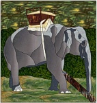 Stained Glass Pattern-Elephant